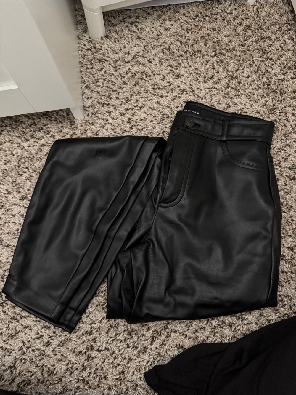 Zara Black Faux Leather Pants